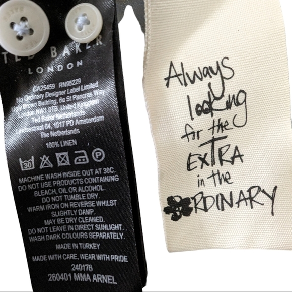 Ted Baker Arnel 100 % Linen Geo..Button Down Shirt... Size 6.. ( XXL) - Picture 7 of 7